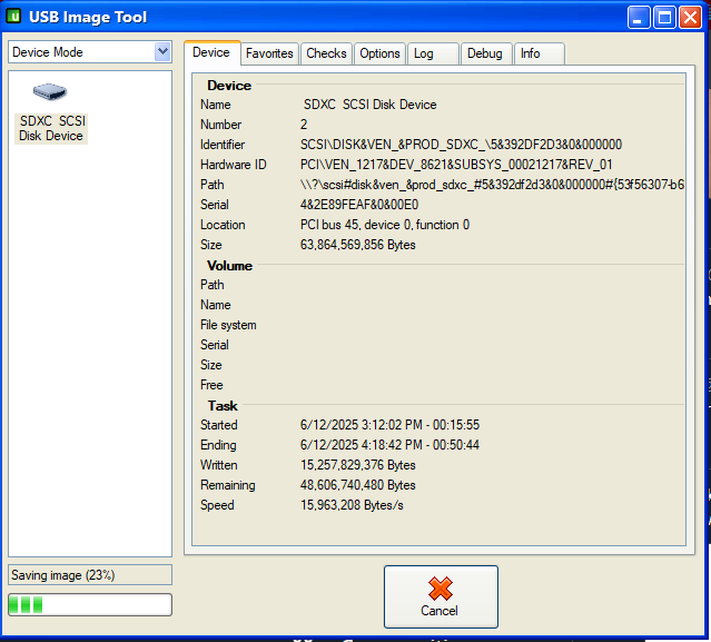 USB Image Tool Screenshot