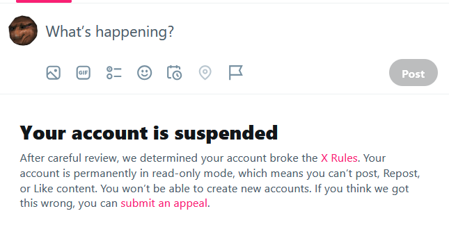 Your account is suspended